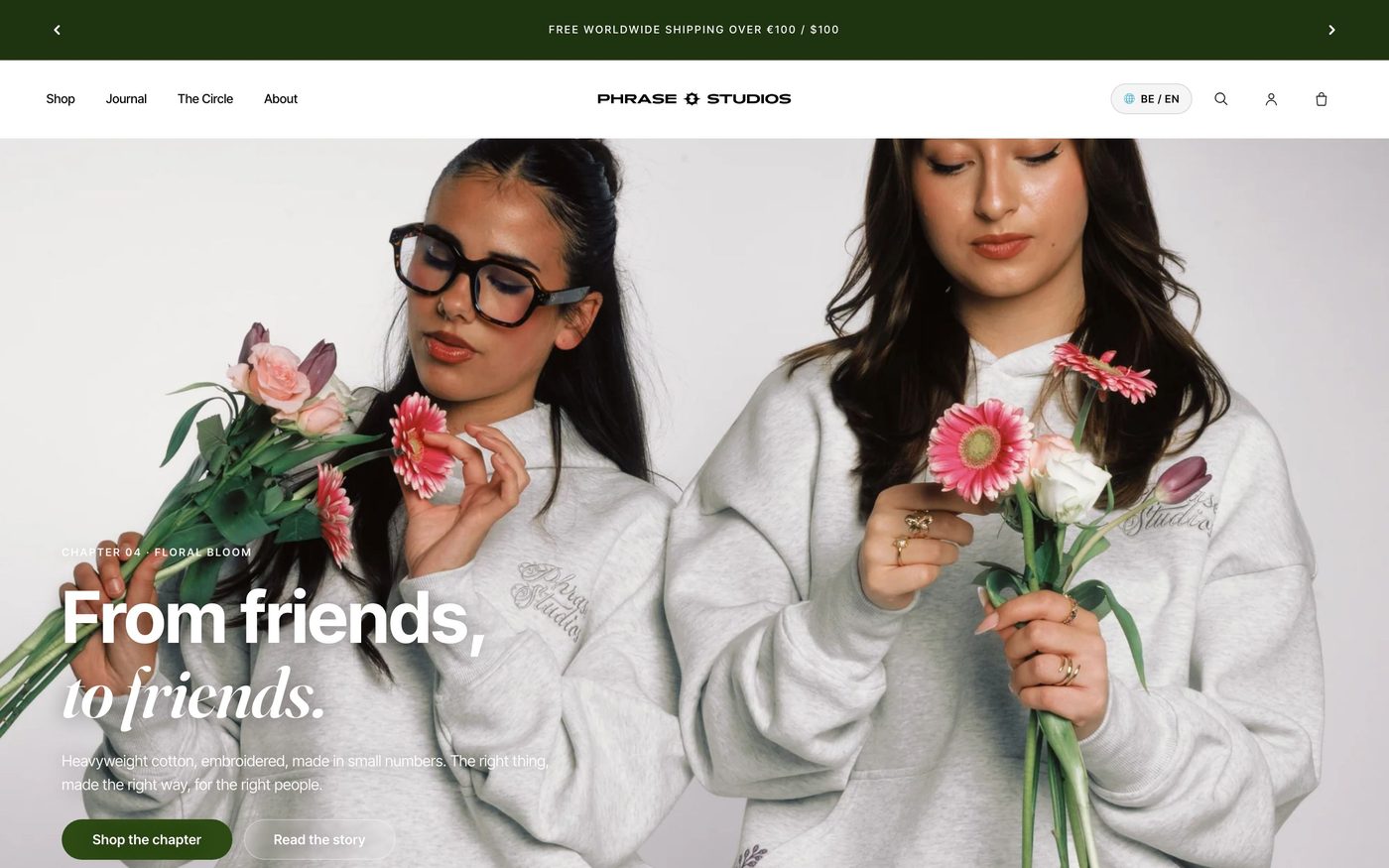 The rewritten Phrase Studios homepage
