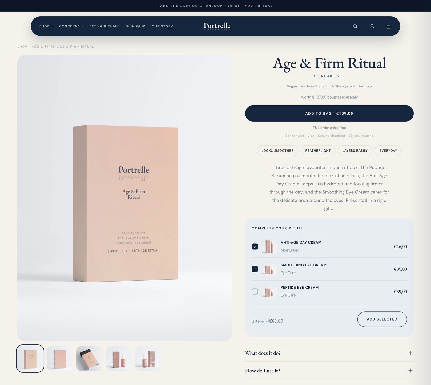 A Portrelle product page