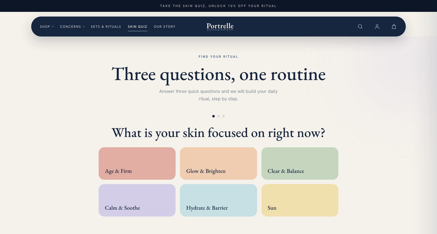 The Portrelle skin quiz